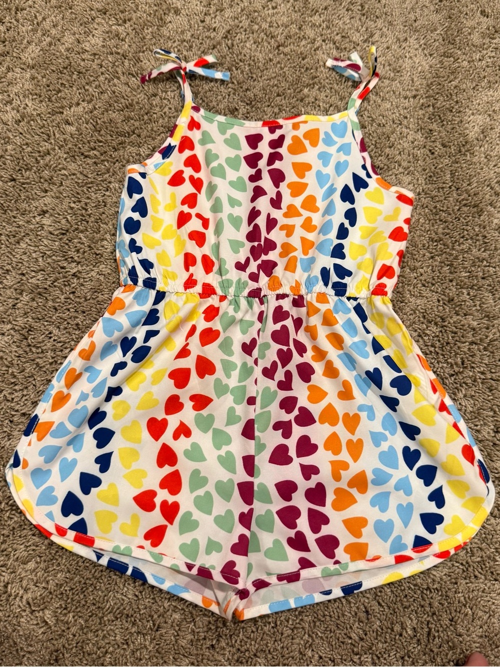 SHEIN Girls Rainbow Heart Romper 🌈💖 | Size 7Y